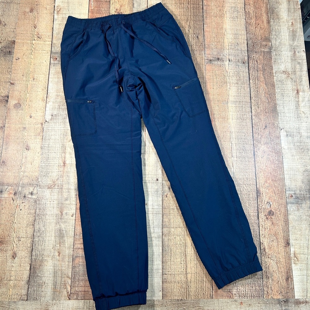 Eddie Bauer Navy Blue Fleece Lined Cargo Jogger Hiking Pants Women Size 4 Warm